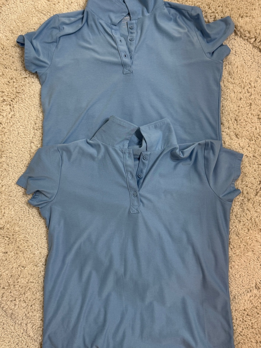 Set of 2 Old Navy Active Cloud 94 Soft School Uniform Polo Shirt Blue M